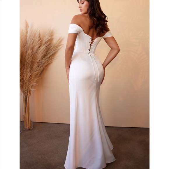 Satin Corset Bridal Gown - Picture 3 of 9